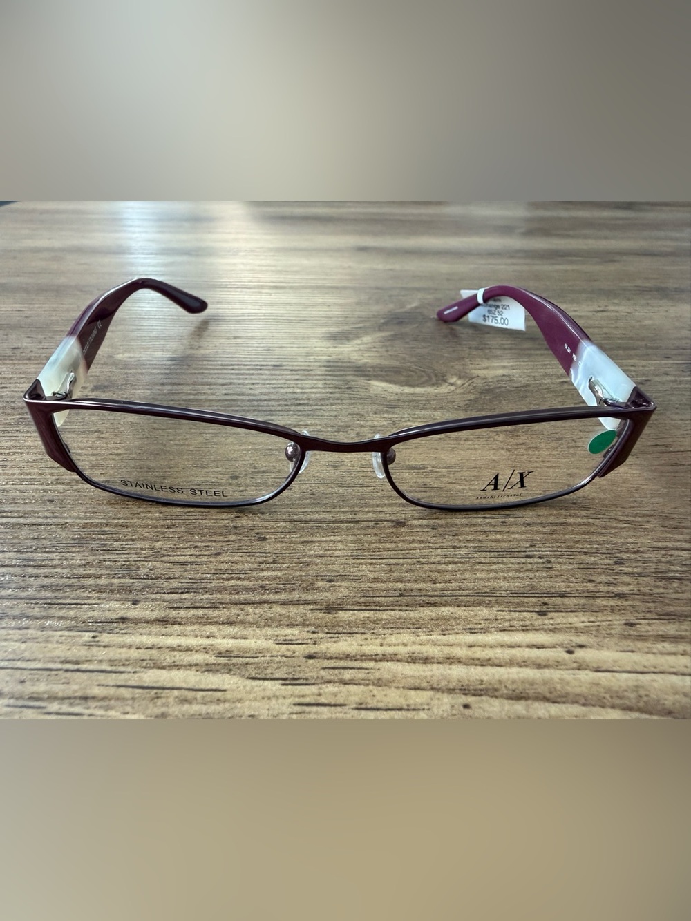 ARMANI EXCHANGE AX 221 Y0E 52-16-135 Purple/Silver Full Rim EYEGLASSES FRAMES
